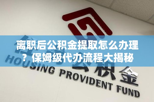 昌江离职后公积金提取怎么办理?保姆级代办流程大揭秘 昌江离职后公积金提取怎么办理?保姆级代办流程大揭秘
